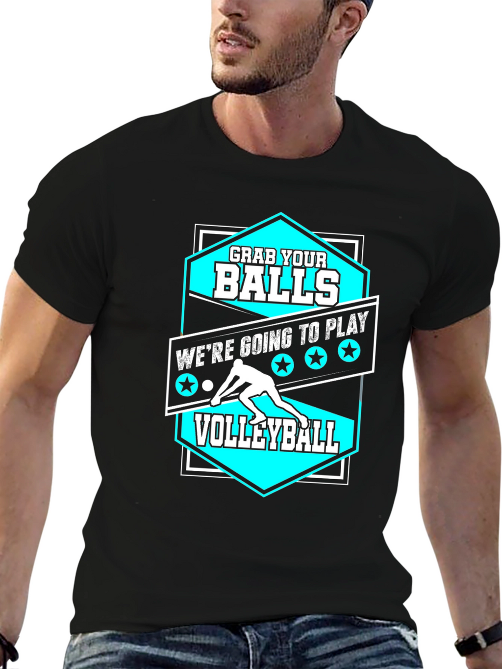 Grab Your Balls Volleyball Graphic T-Shirt