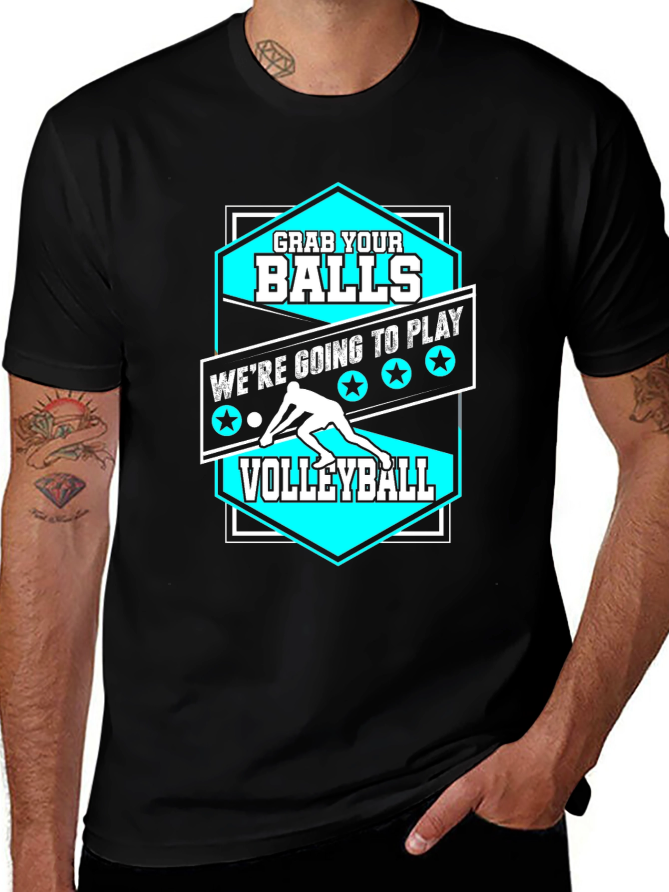 Grab Your Balls Volleyball Graphic T-Shirt