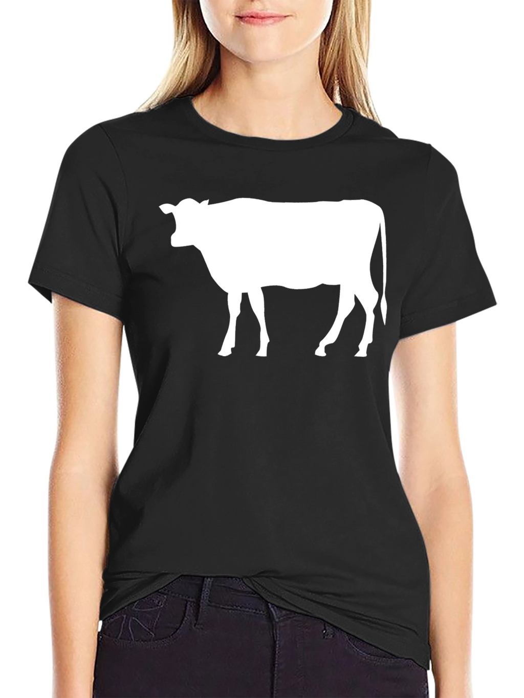 Cow Silhouette Black T-Shirt