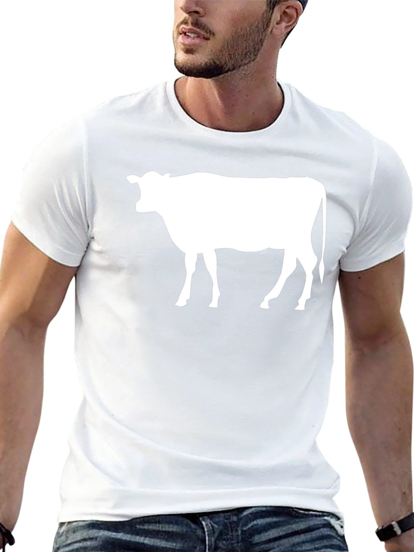 Cow Silhouette Black T-Shirt