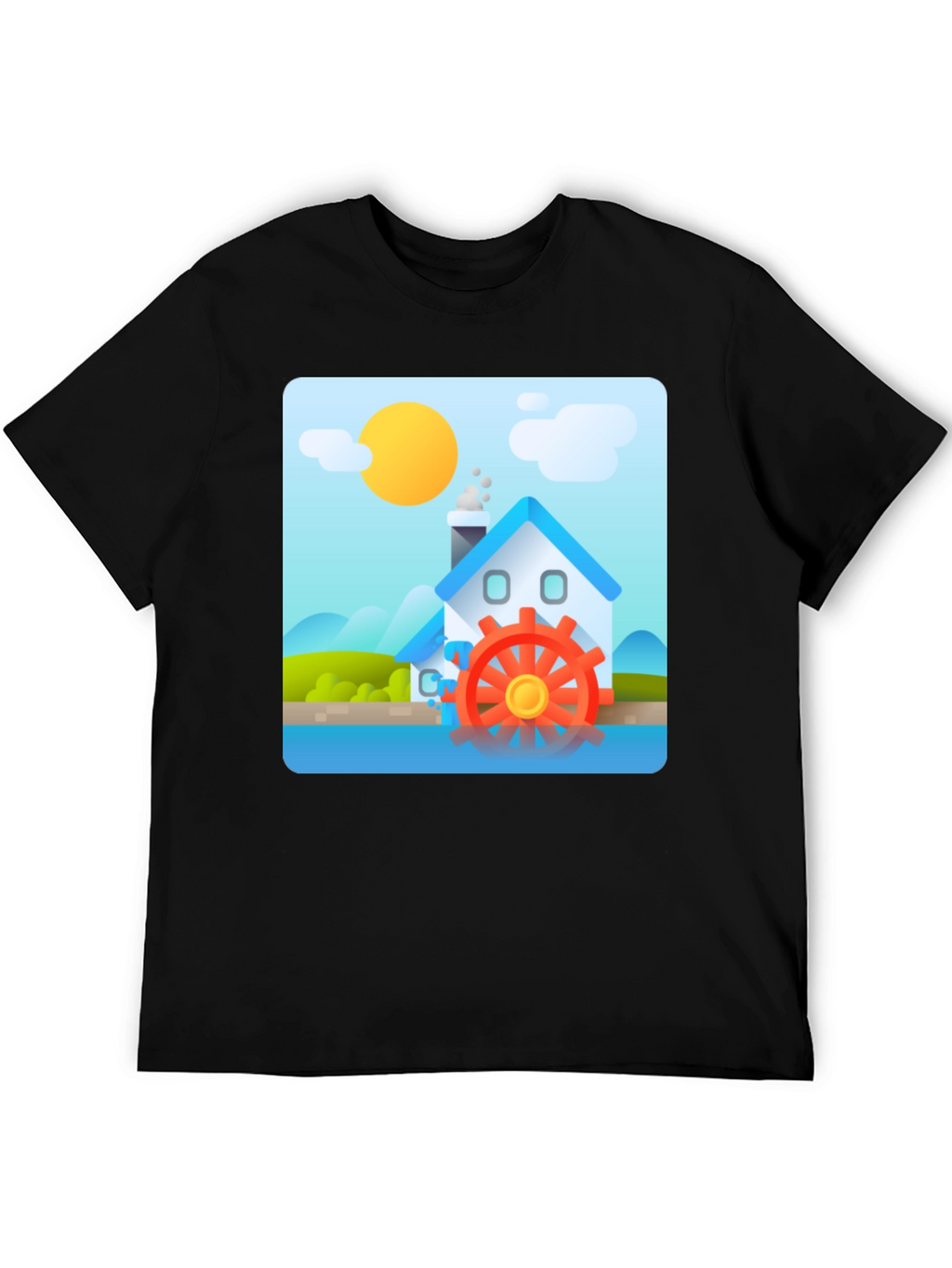 Water Wheel House T-Shirt - Nature Inspired Design