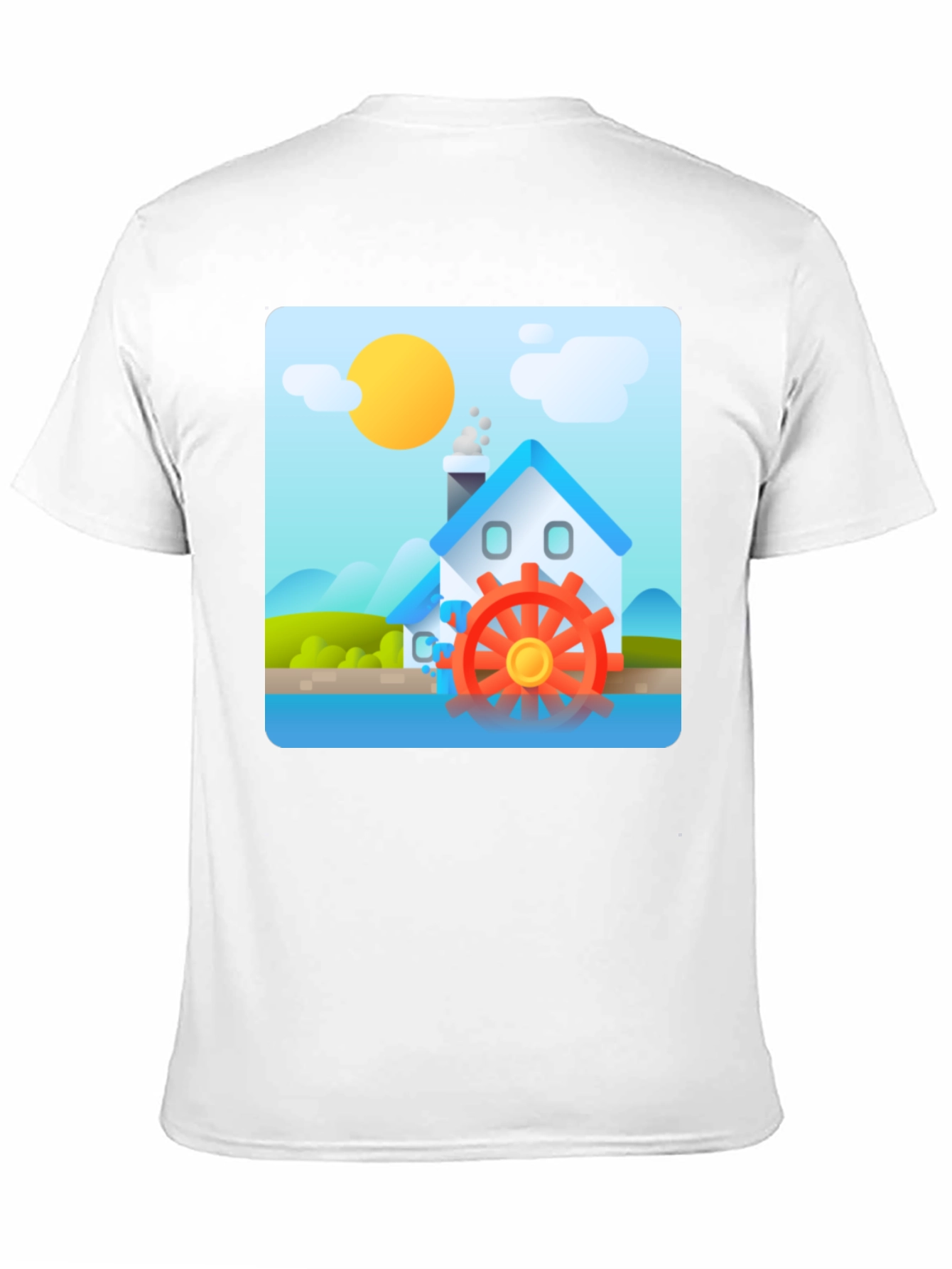 Water Wheel House T-Shirt - Nature Inspired Design