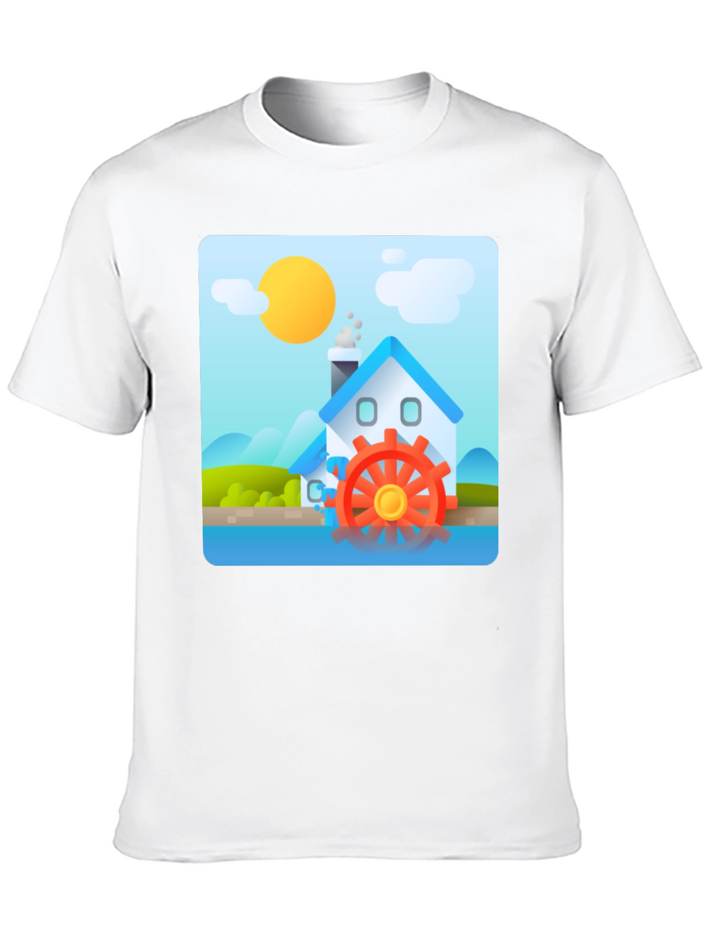 Water Wheel House T-Shirt - Nature Inspired Design