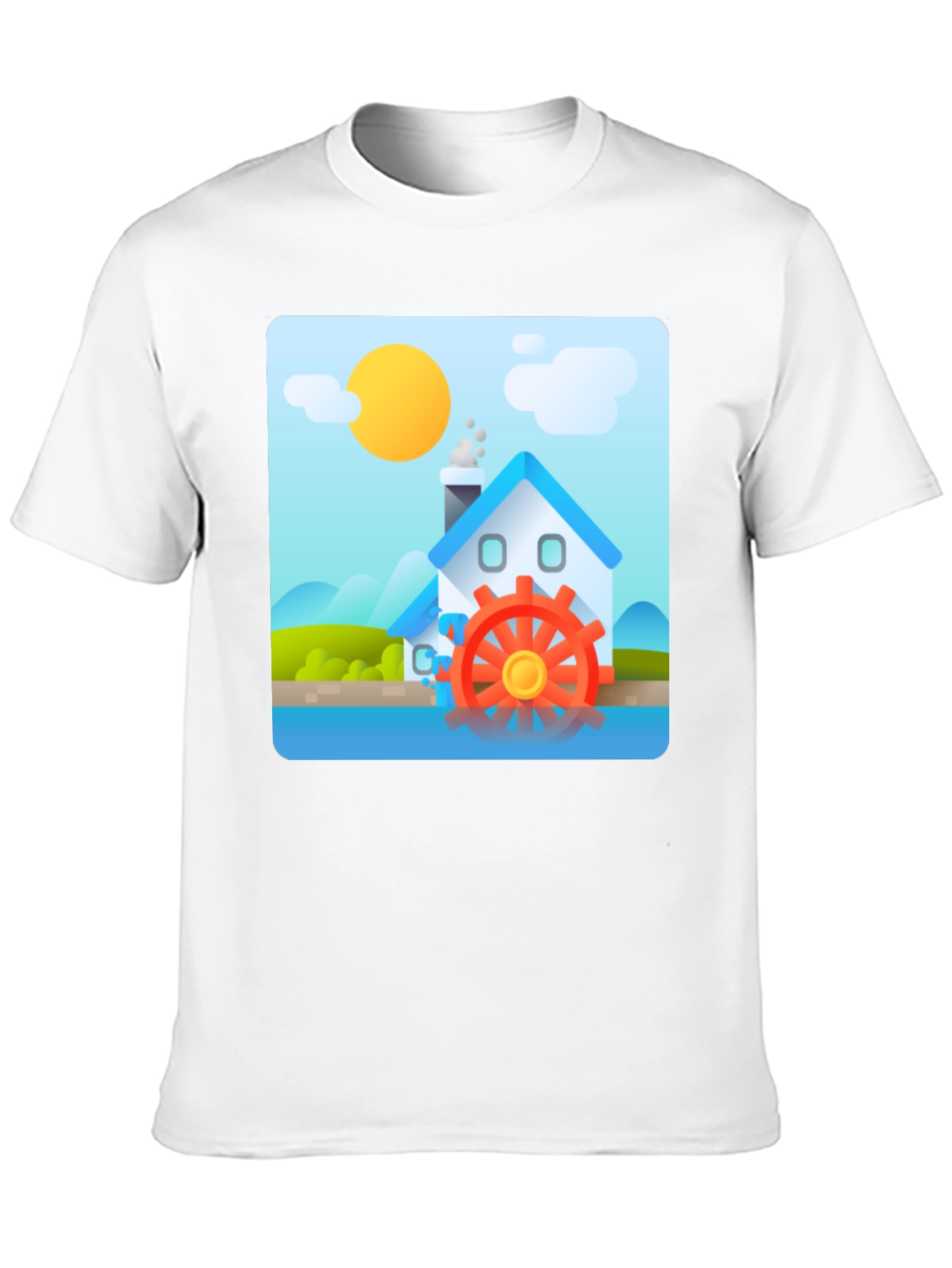 Water Wheel House T-Shirt - Nature Inspired Design