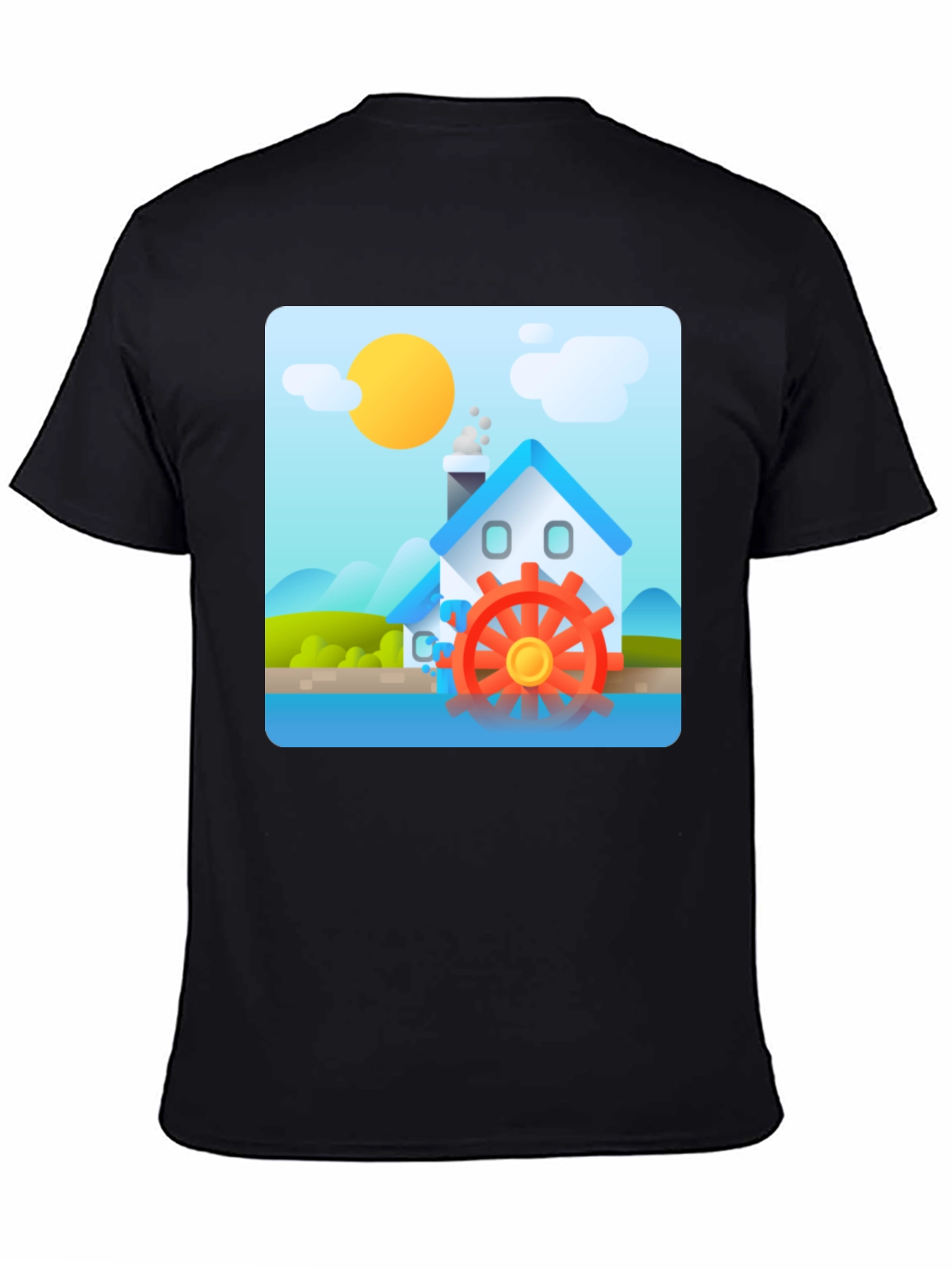 Water Wheel House T-Shirt - Nature Inspired Design