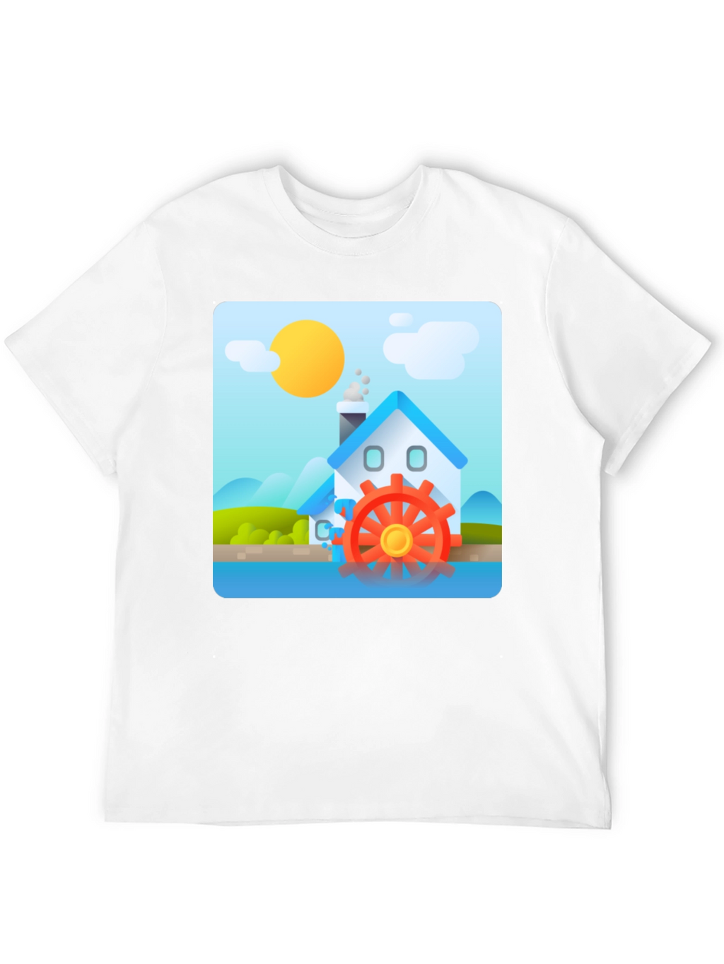 Water Wheel House T-Shirt - Nature Inspired Design