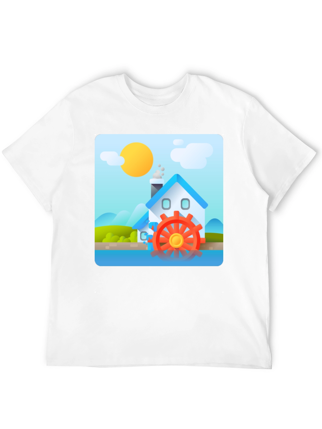 Water Wheel House T-Shirt - Nature Inspired Design