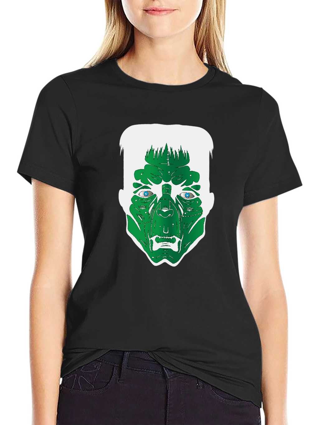 Frankenstein Graphic Tee - Black Cotton T-Shirt