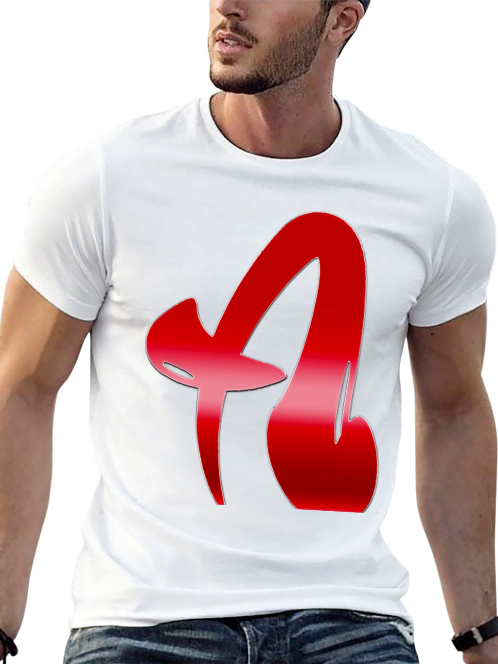 Red Letter Graphic Black T-Shirt