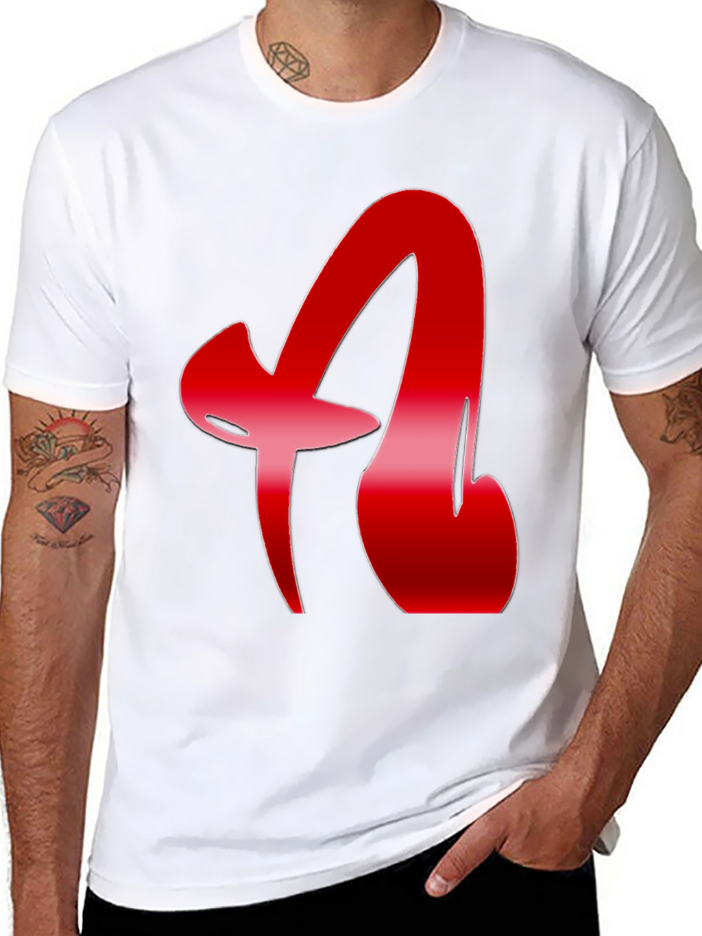 Red Letter Graphic Black T-Shirt