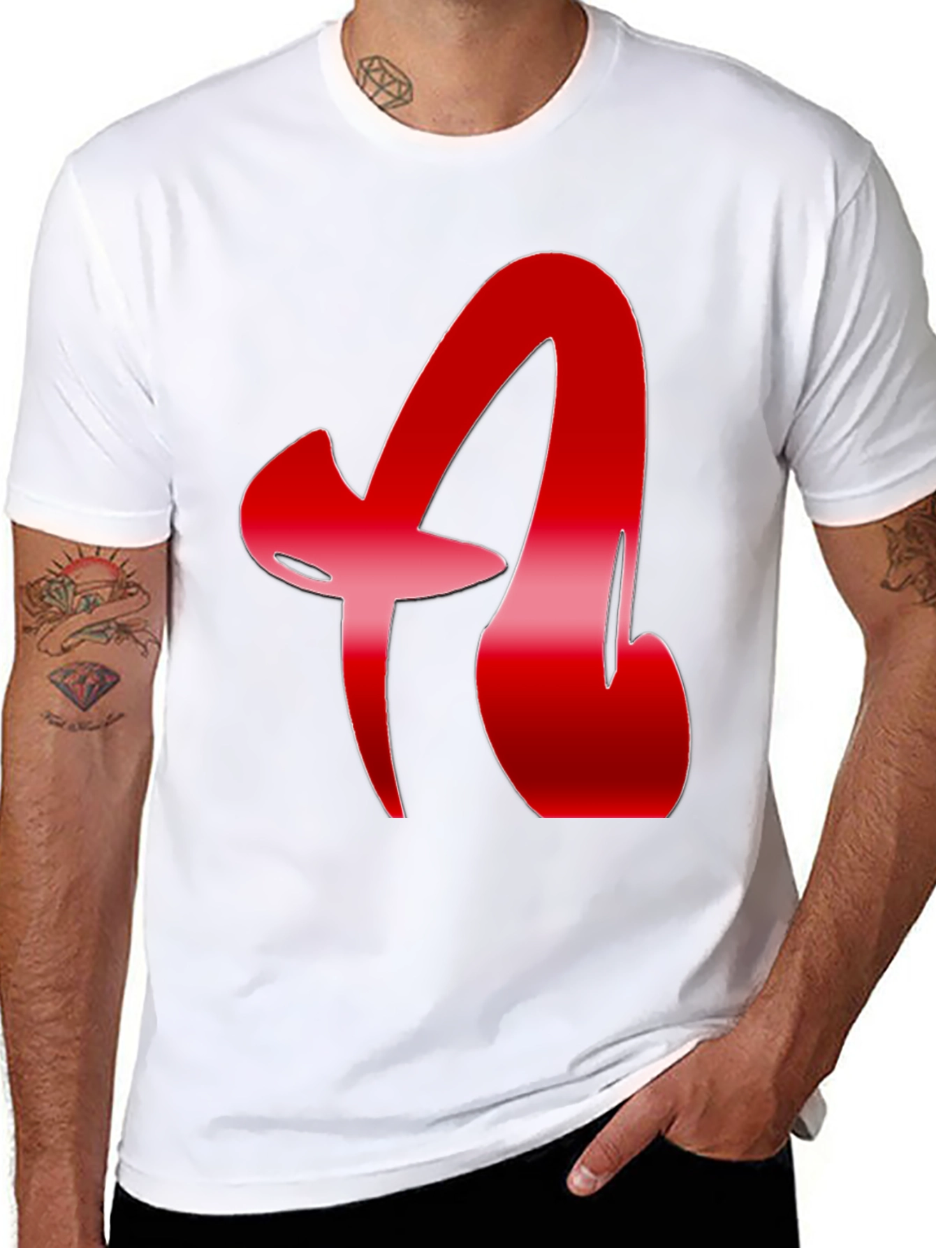 Red Letter Graphic Black T-Shirt