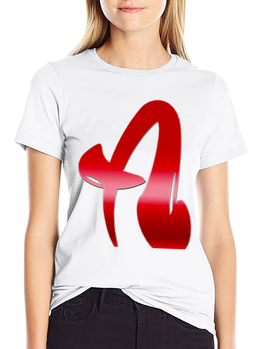 Red Letter Graphic Black T-Shirt