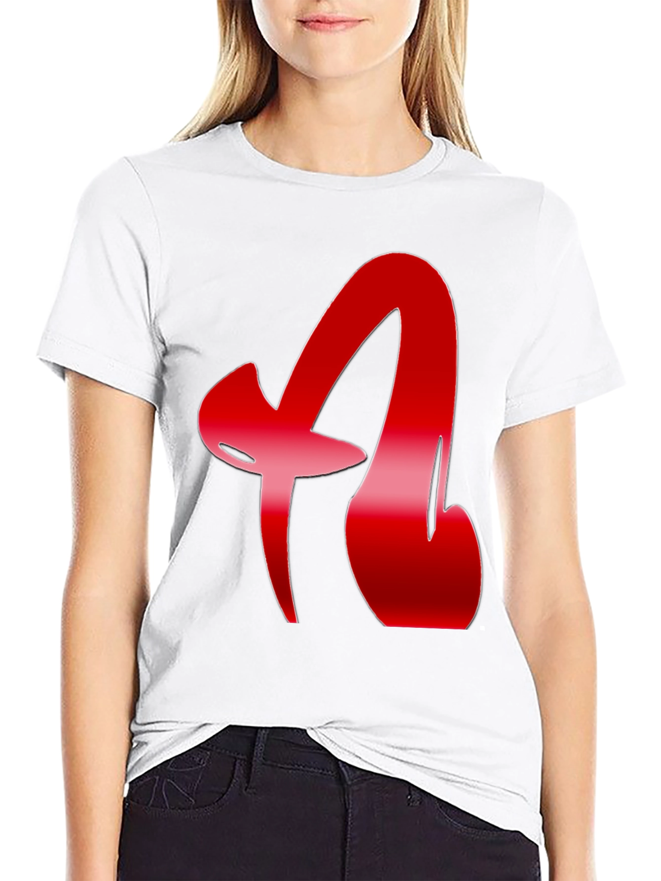 Red Letter Graphic Black T-Shirt