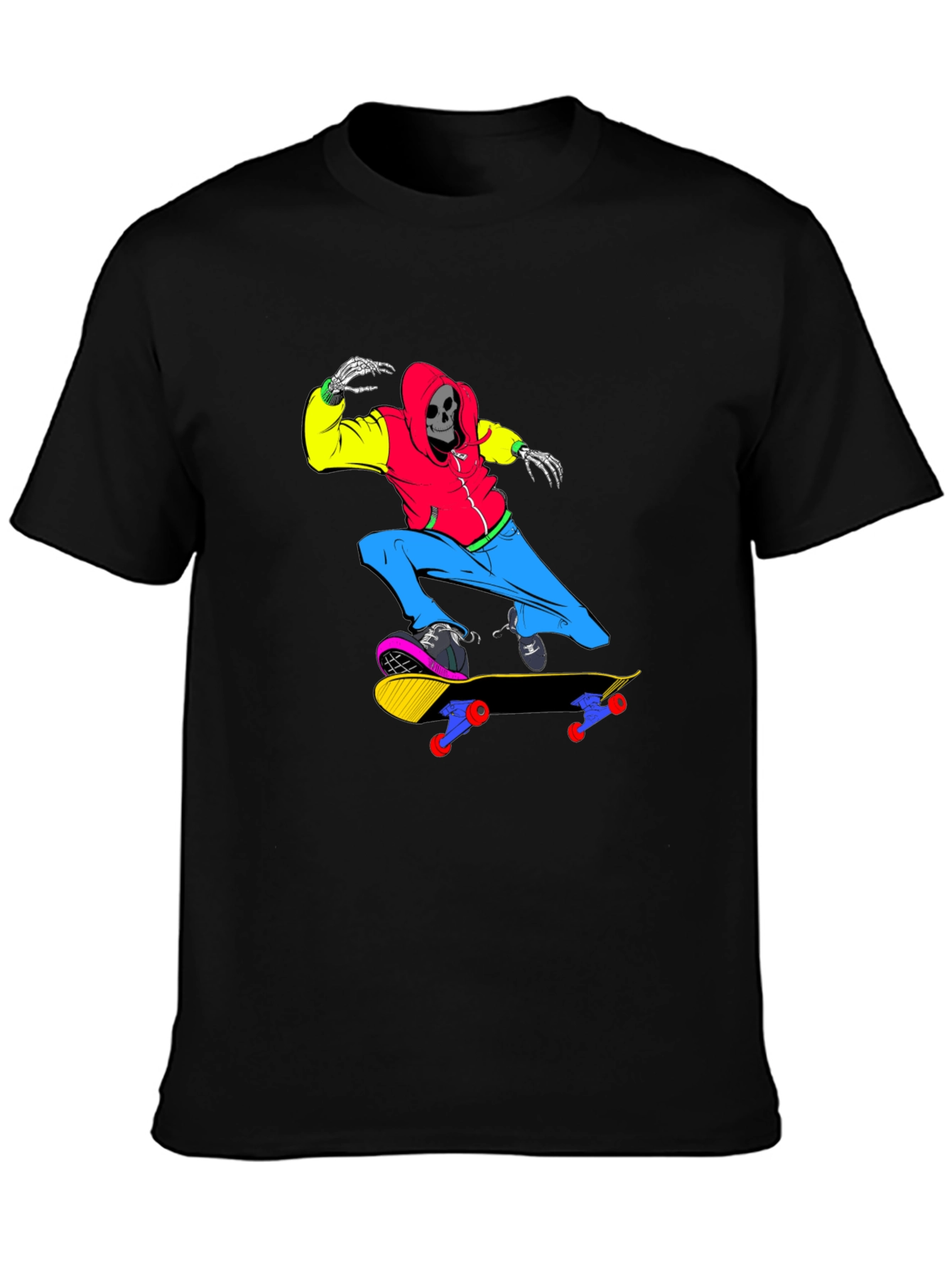 Skateboard Skeleton T-Shirt - Cool Graphic Tee
