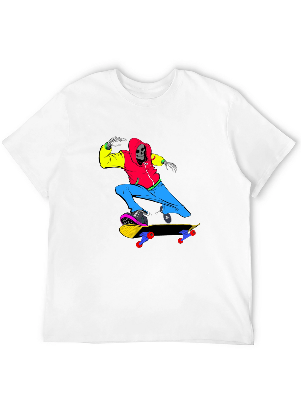Skateboard Skeleton T-Shirt - Cool Graphic Tee