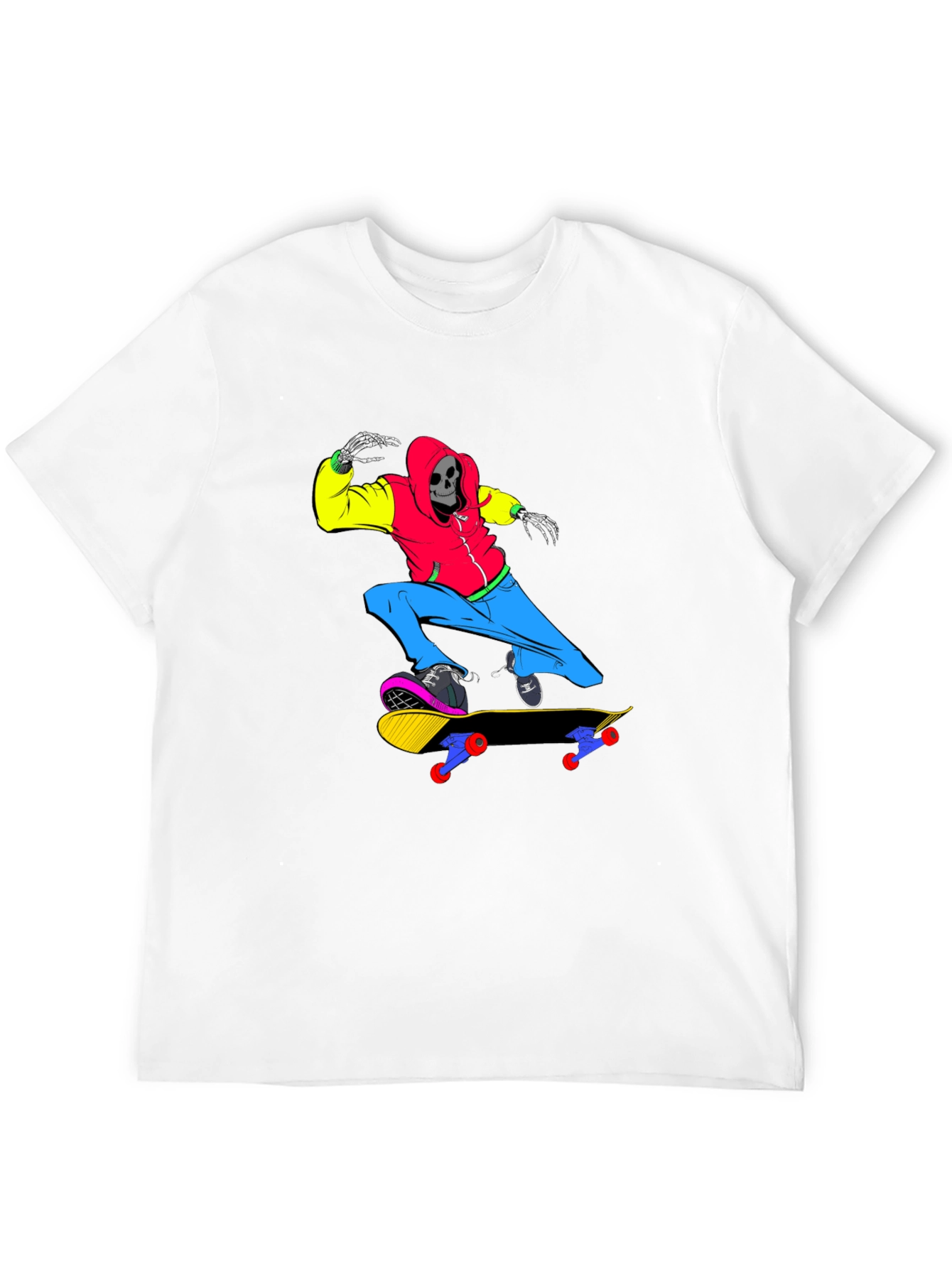 Skateboard Skeleton T-Shirt - Cool Graphic Tee