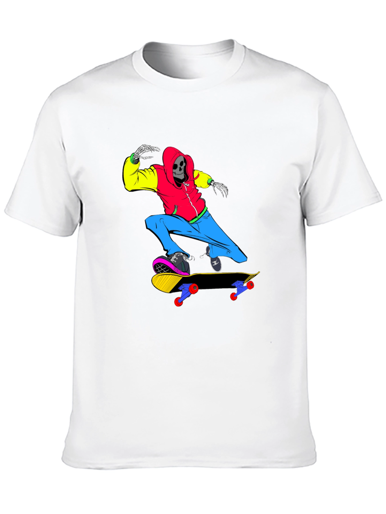 Skateboard Skeleton T-Shirt - Cool Graphic Tee