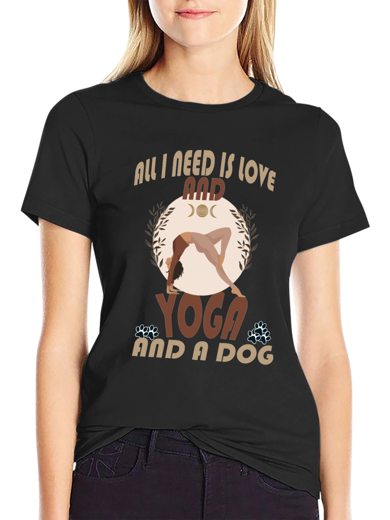 Yoga and Dog T-Shirt - All I Need is Love