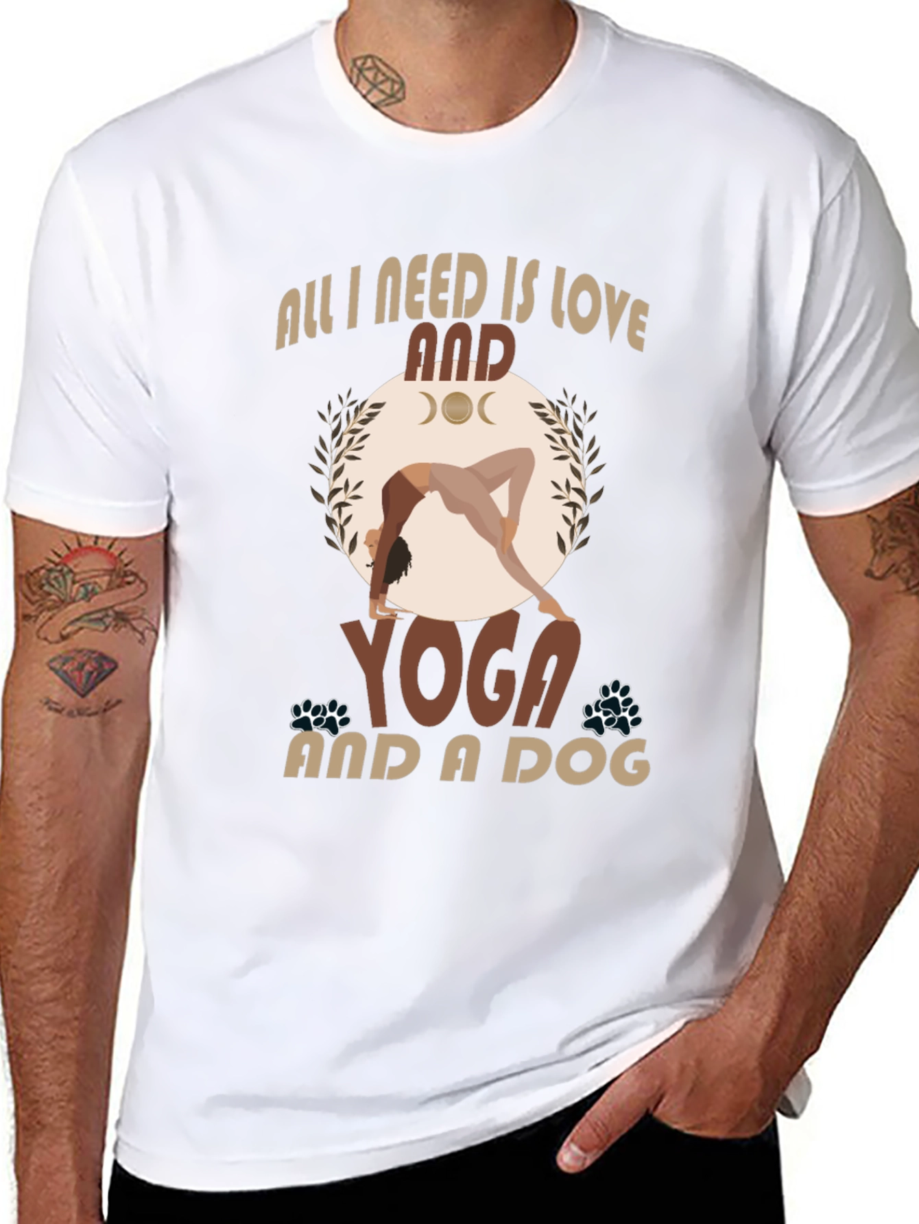 Yoga and Dog T-Shirt - All I Need is Love