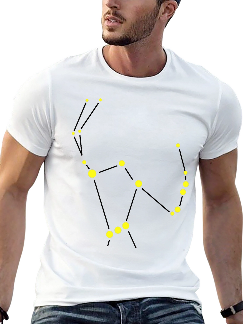 Constellation Graphic Tee - Black Cotton Comfort