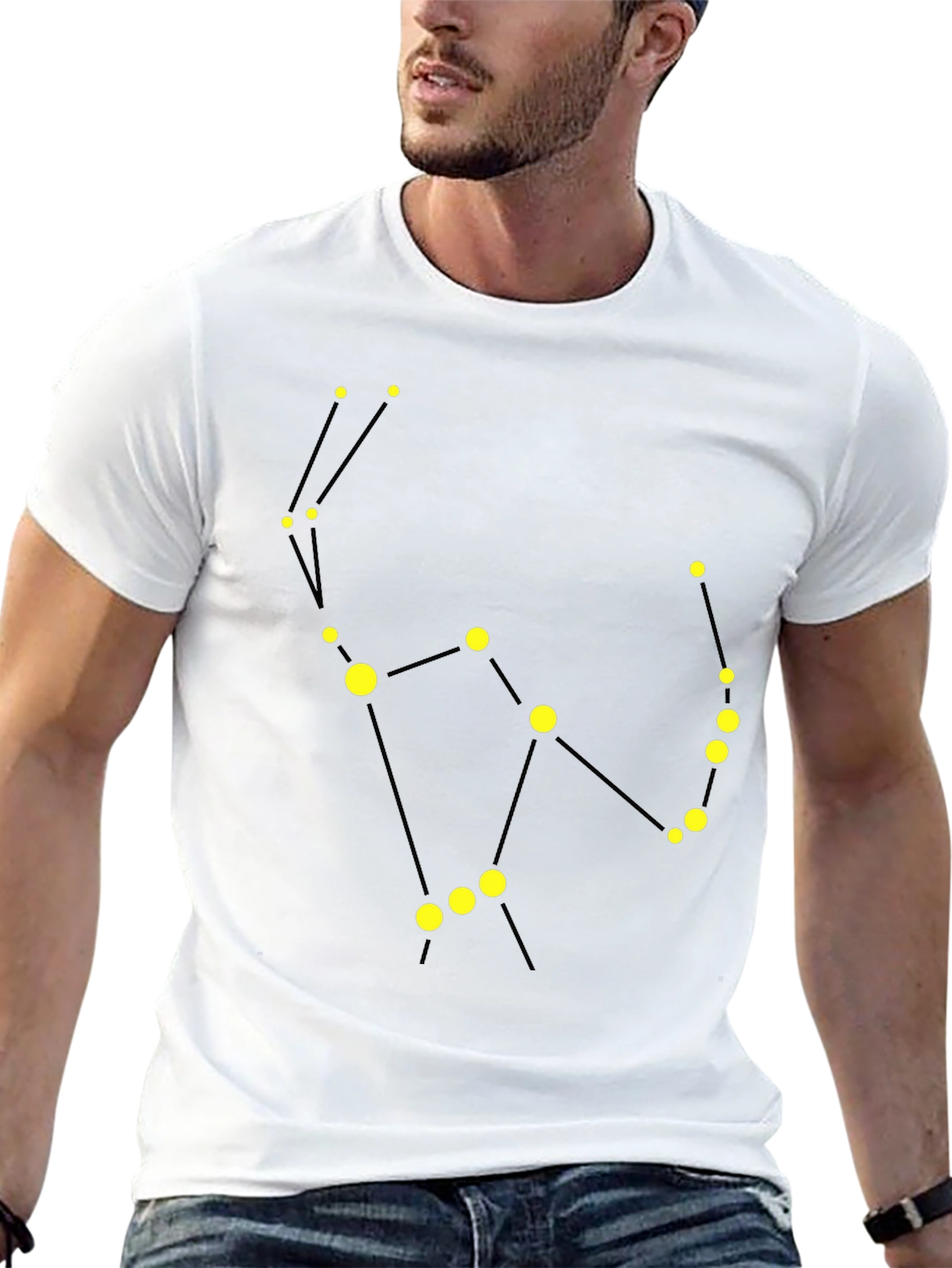 Constellation Graphic Tee - Black Cotton Comfort
