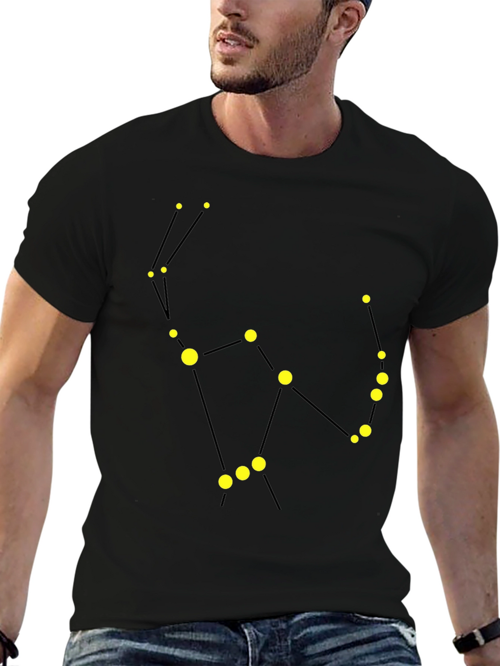 Constellation Graphic Tee - Black Cotton Comfort