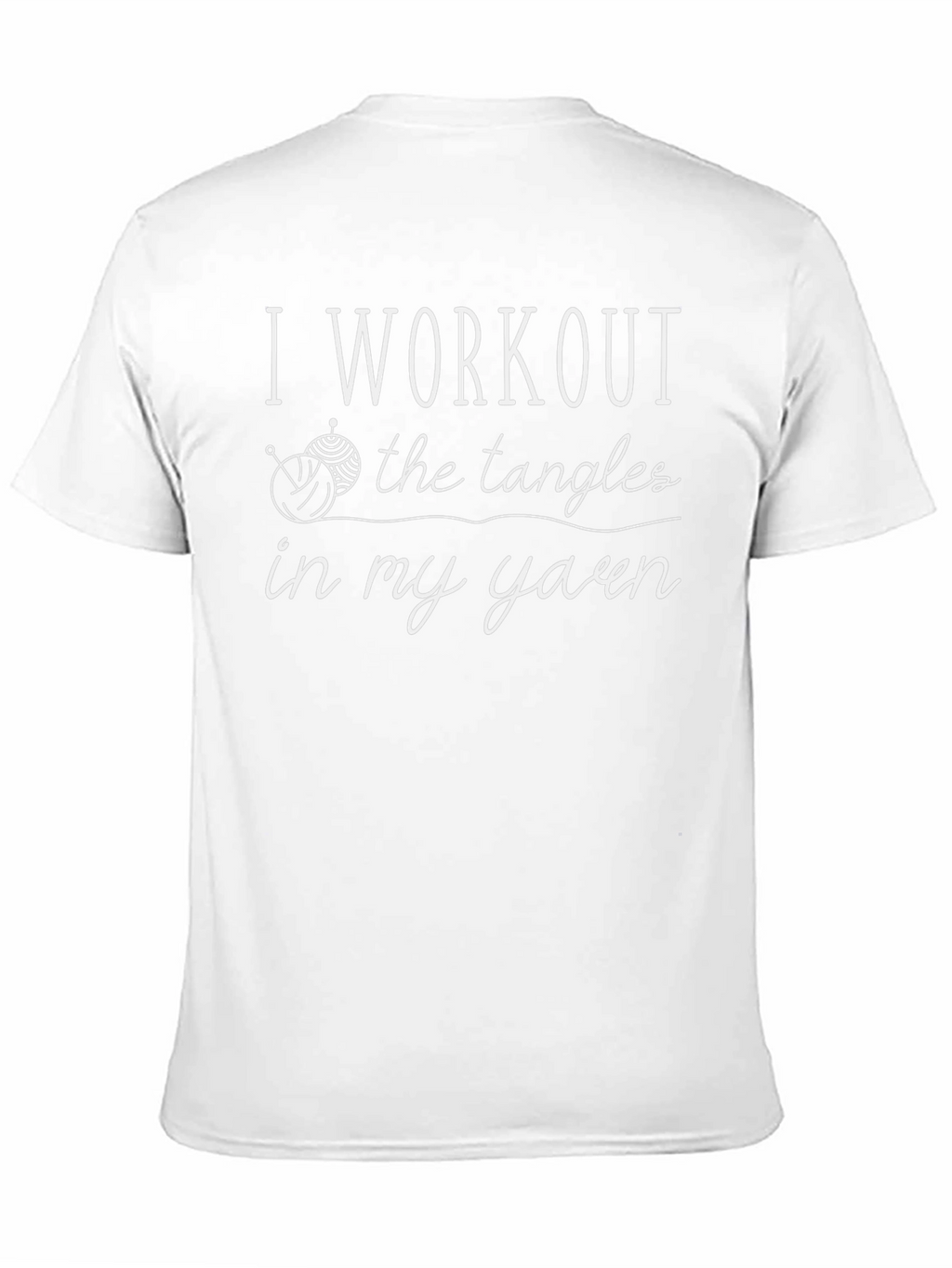 Knitting Humor T-Shirt: Yarn Tangles Workout