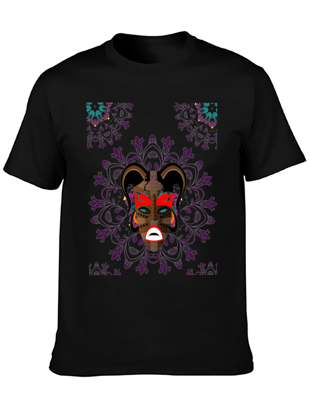 Graphic Print Black Tee