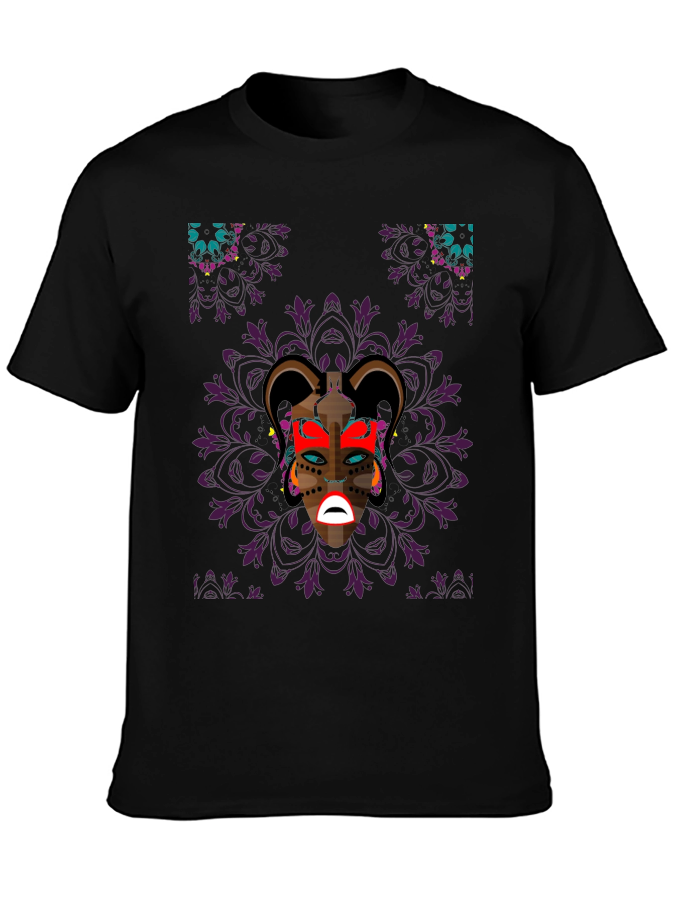 Graphic Print Black Tee