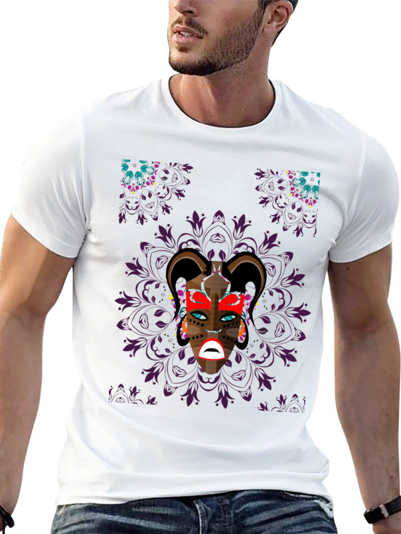 Graphic Print Black Tee