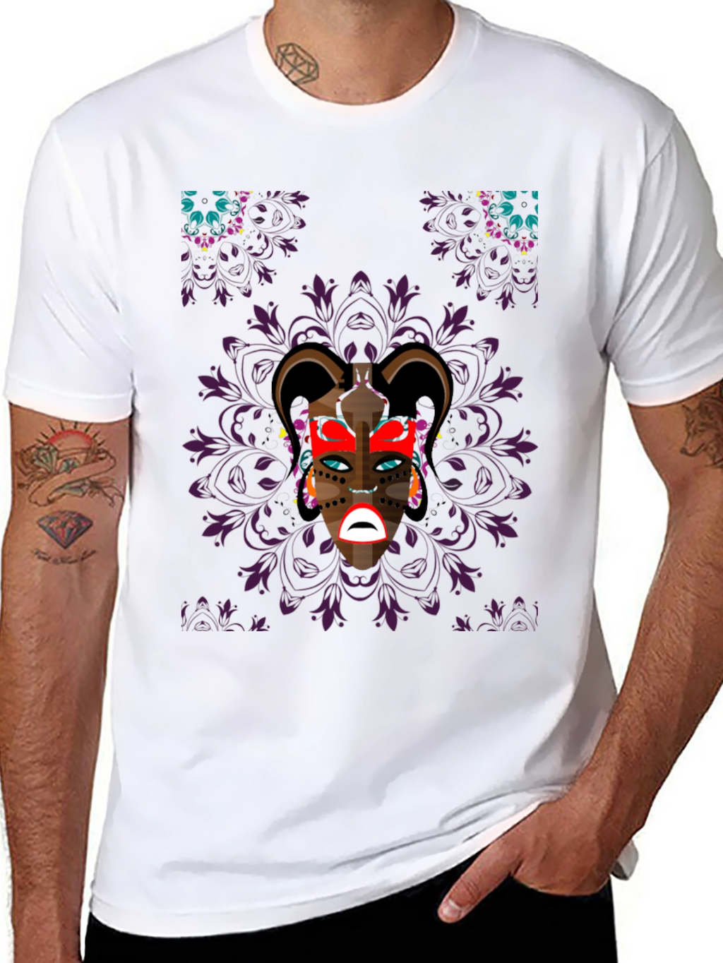 Graphic Print Black Tee
