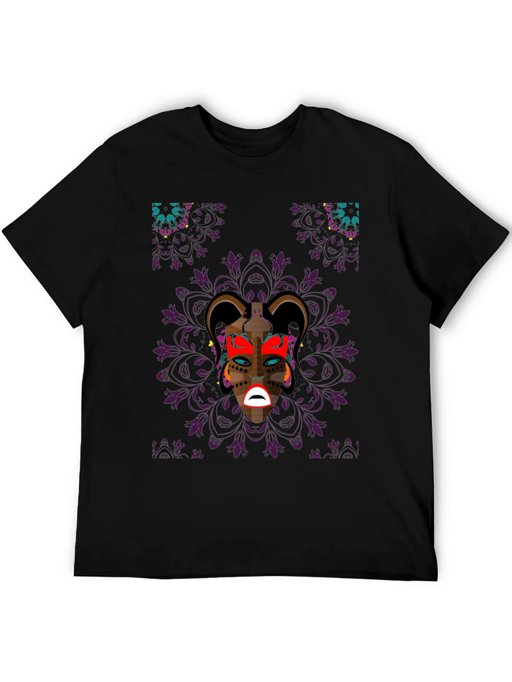 Graphic Print Black Tee