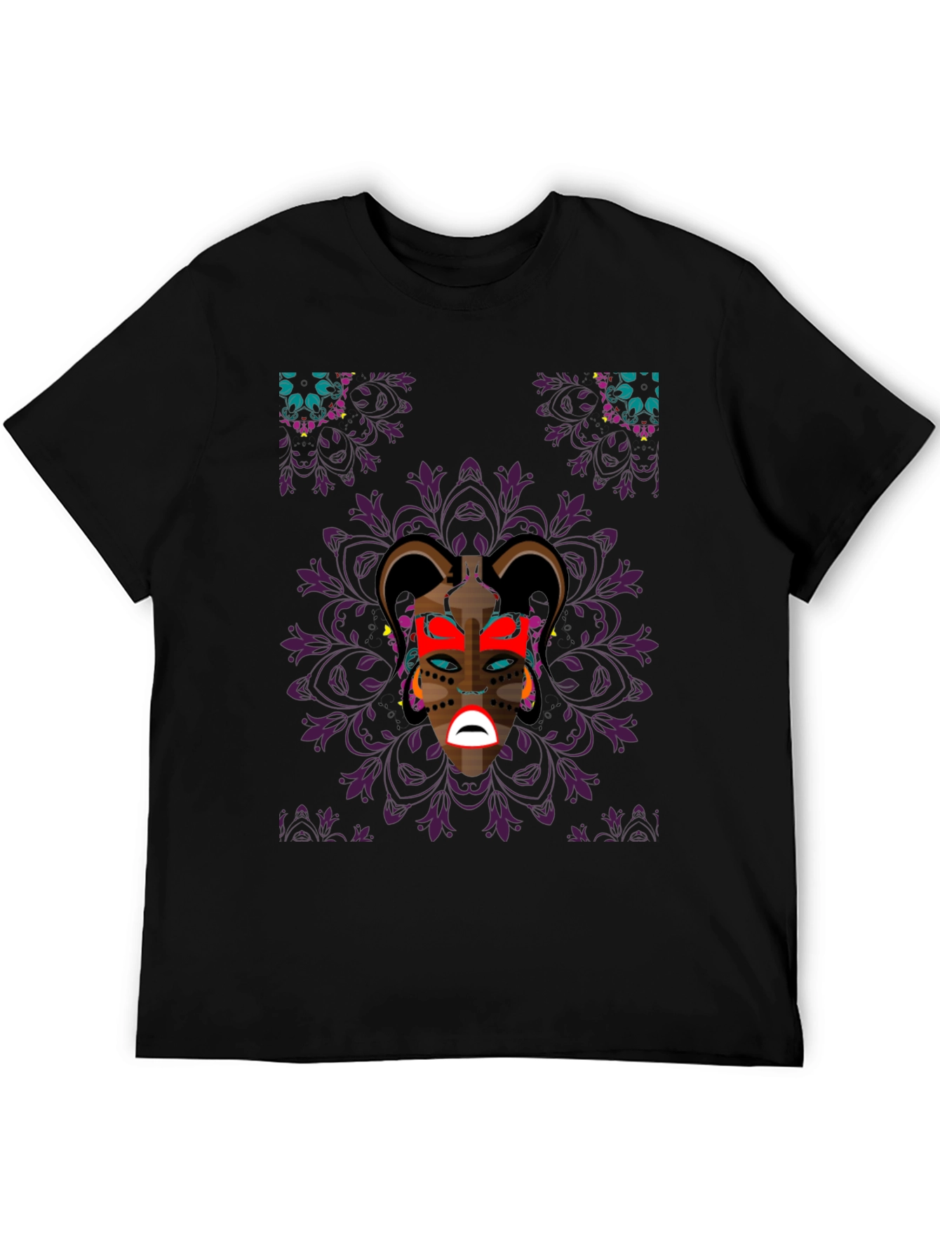 Graphic Print Black Tee