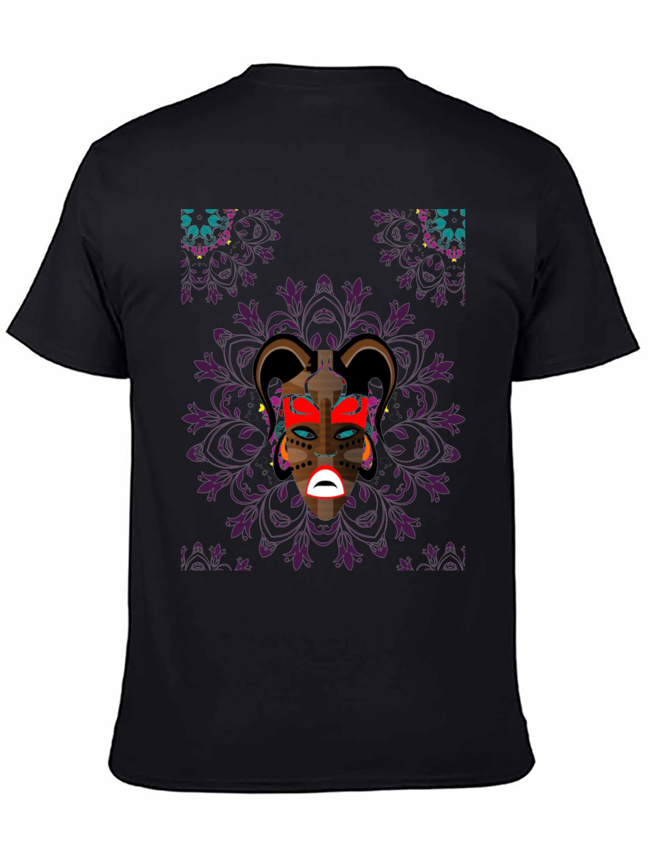 Graphic Print Black Tee