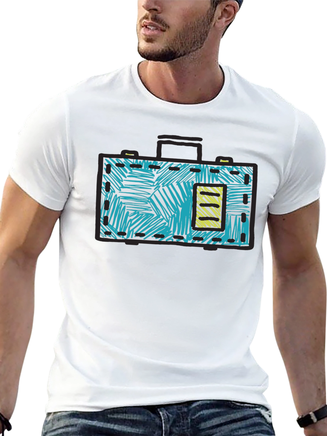 Retro Briefcase Graphic T-Shirt - Unique Design