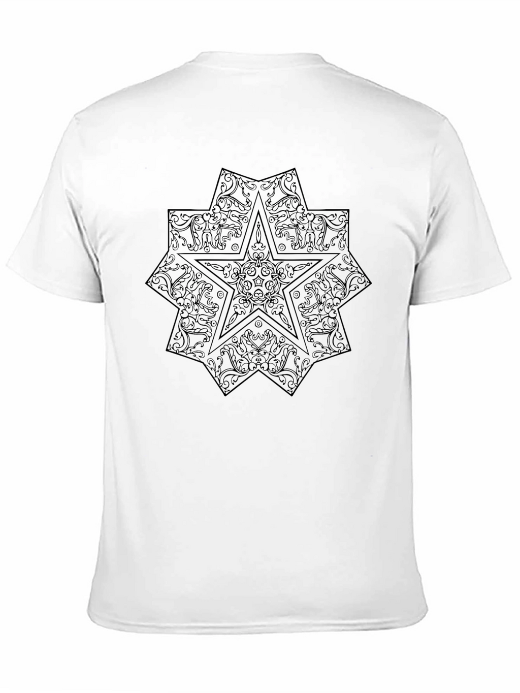 Mens Black Graphic Tee - Star Design