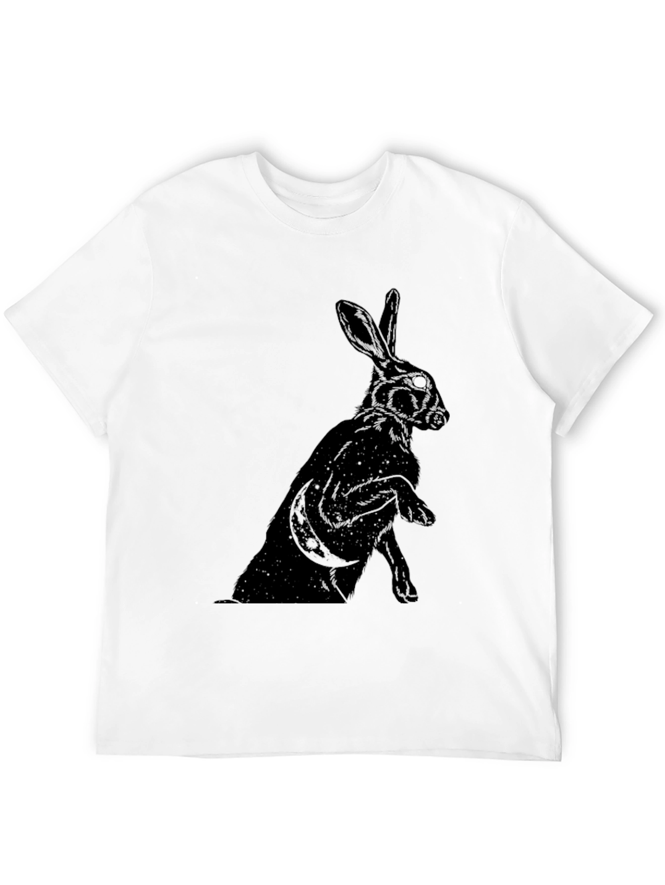 Mystic Rabbit Graphic Tee - Black Cotton