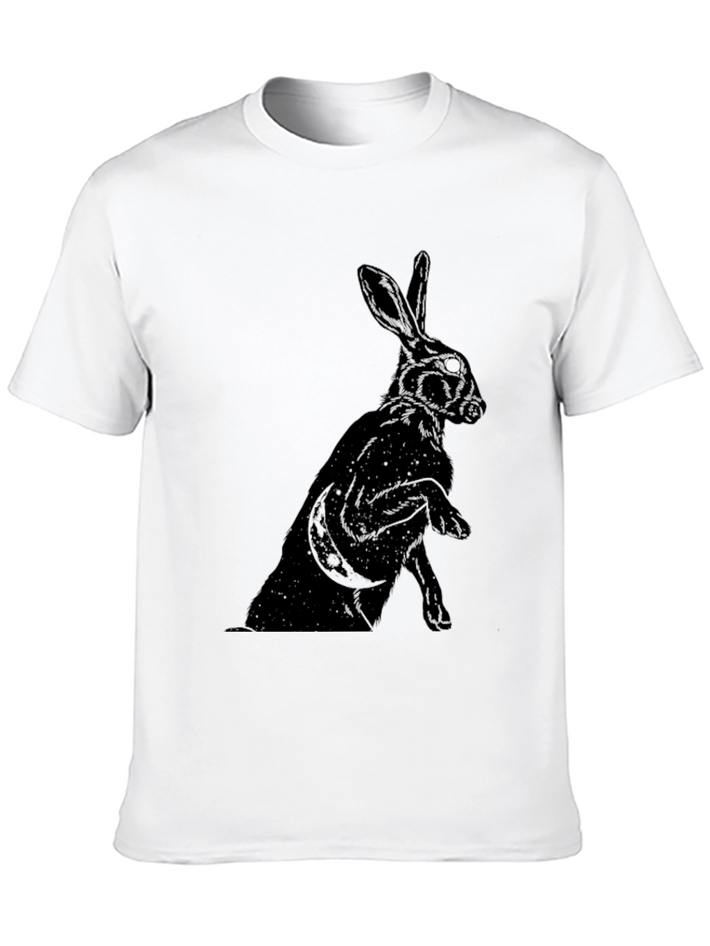 Mystic Rabbit Graphic Tee - Black Cotton