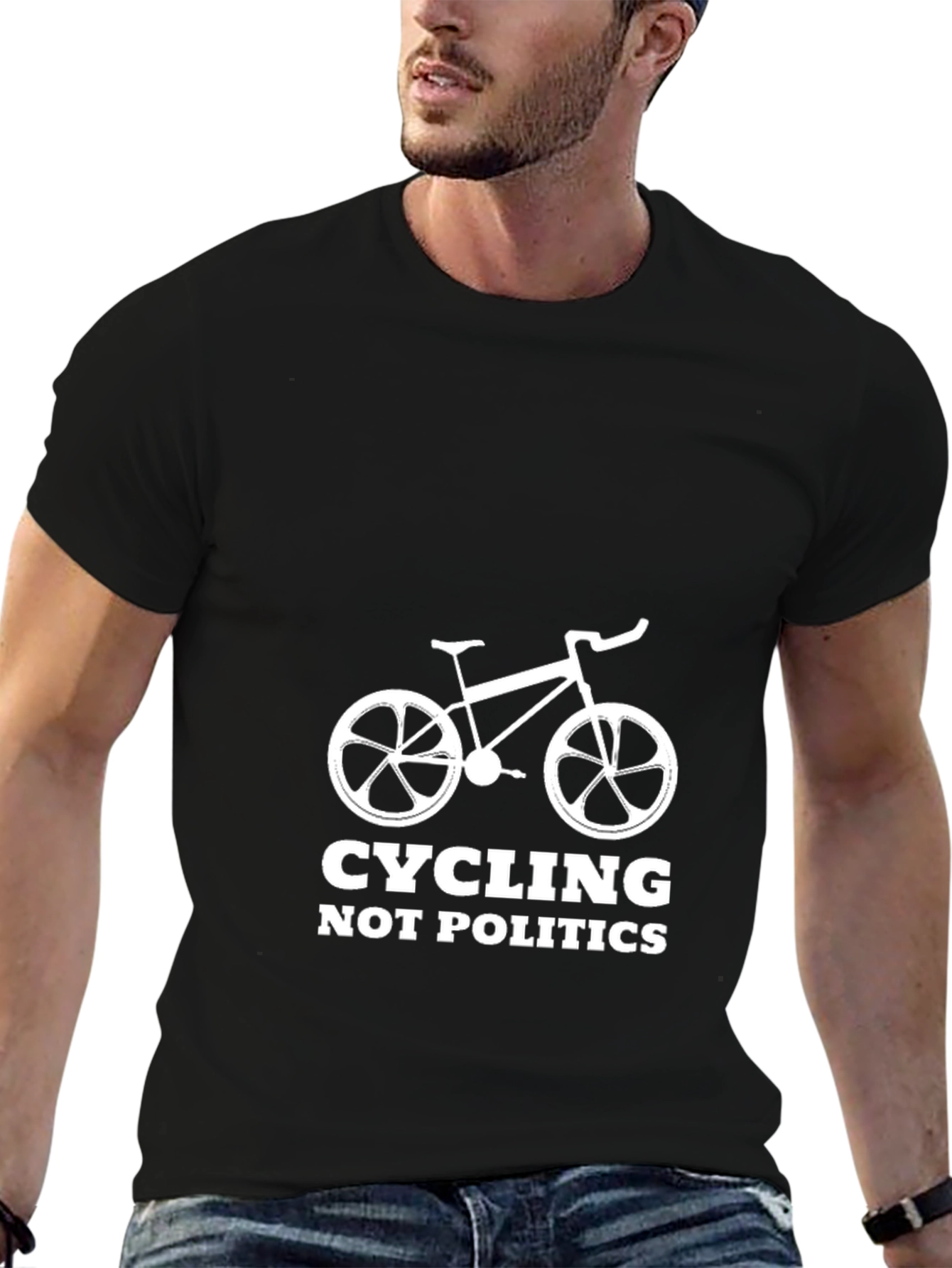 Cycling Not Politics Black T-Shirt