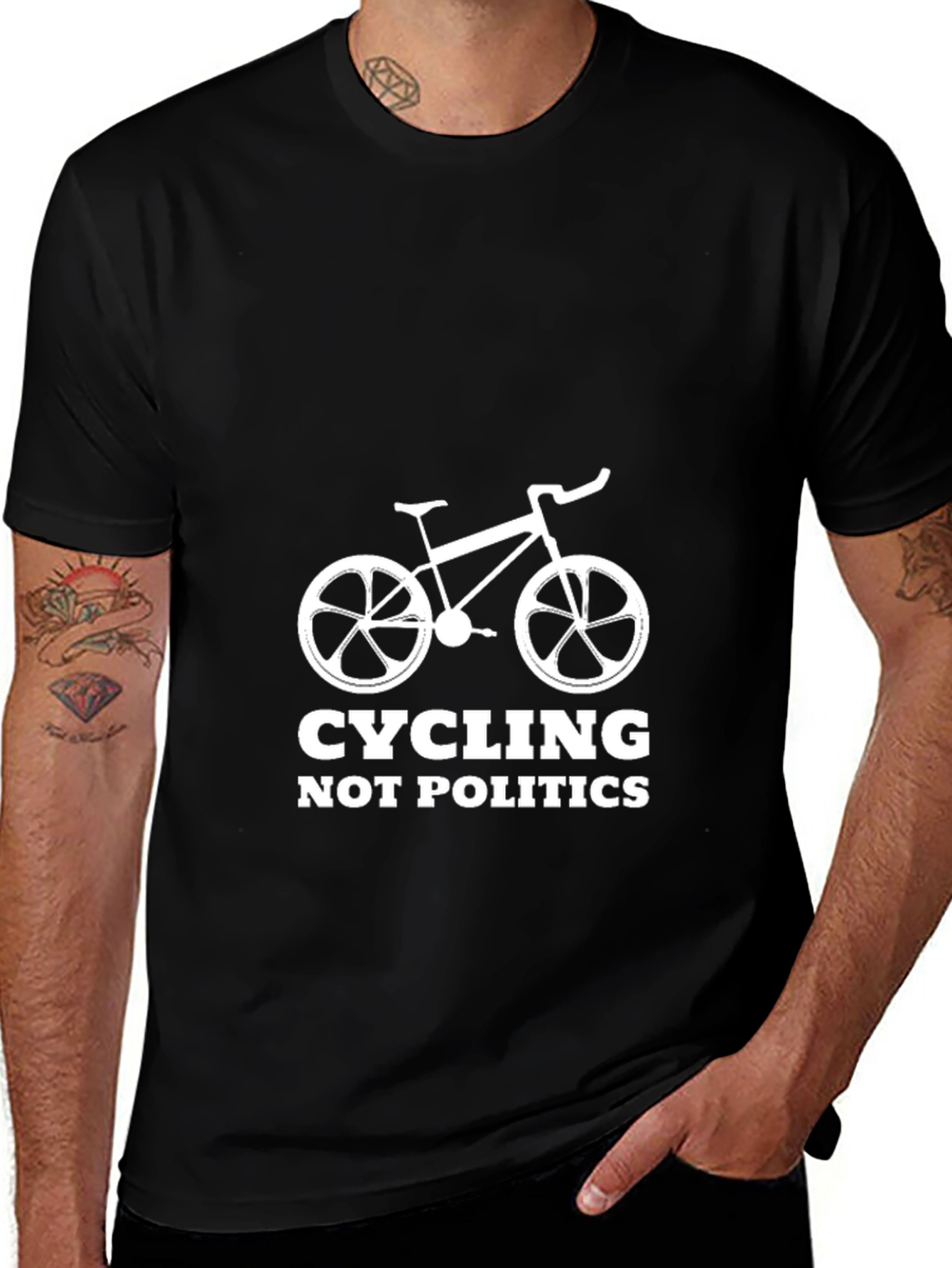 Cycling Not Politics Black T-Shirt