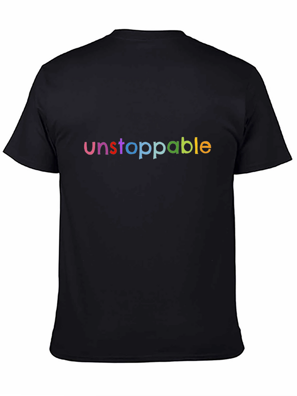 Unstoppable Rainbow Text Black T-Shirt