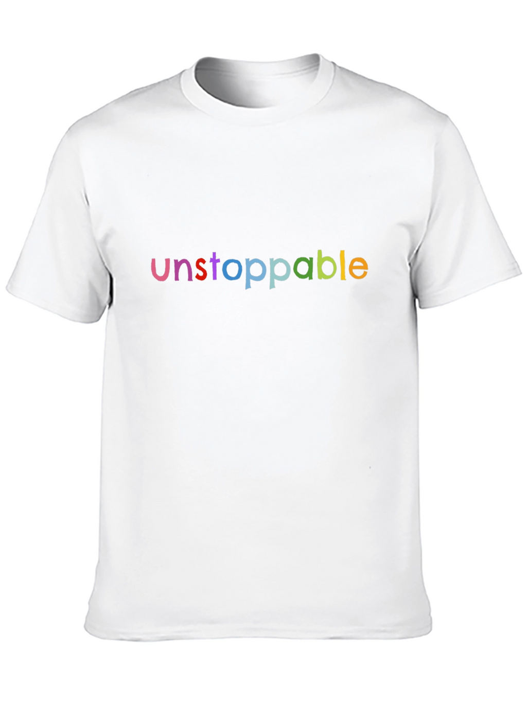 Unstoppable Rainbow Text Black T-Shirt