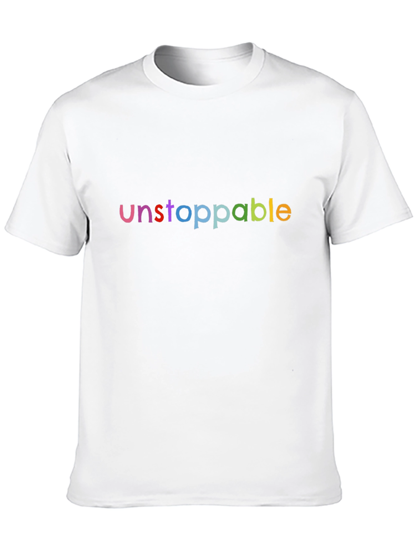 Unstoppable Rainbow Text Black T-Shirt