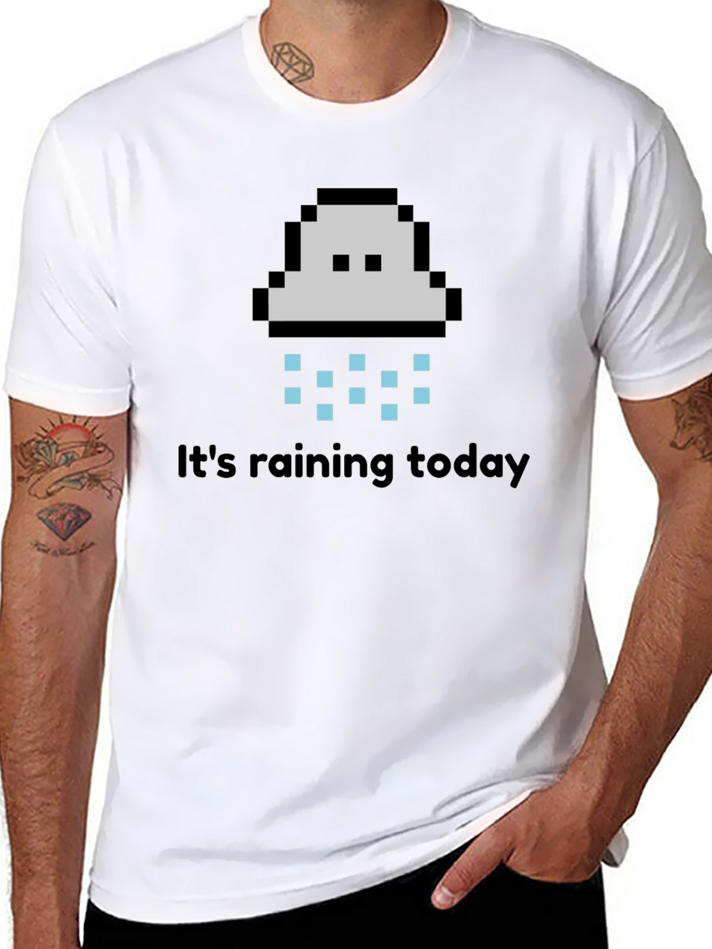 Its Raining Today T-Shirt - Pixel Cloud Design