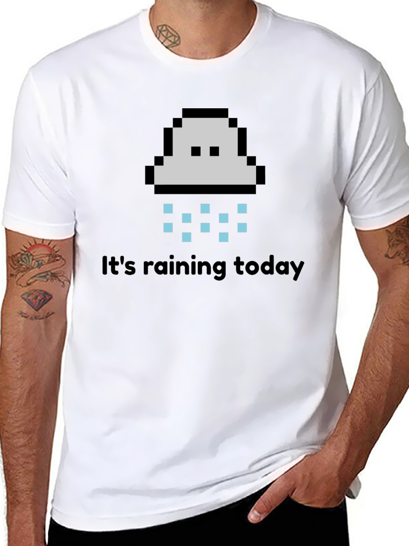Its Raining Today T-Shirt - Pixel Cloud Design