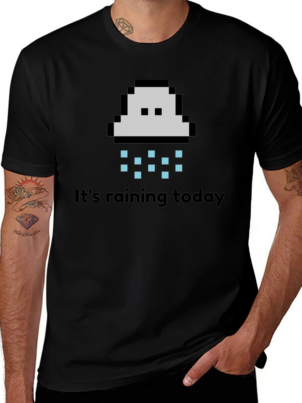 Its Raining Today T-Shirt - Pixel Cloud Design