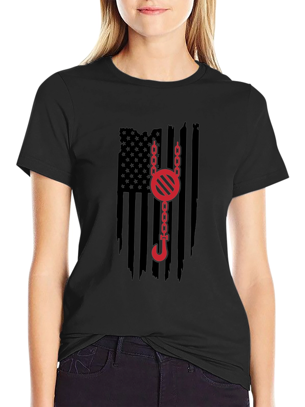 Crane Operator American Flag Graphic Tee