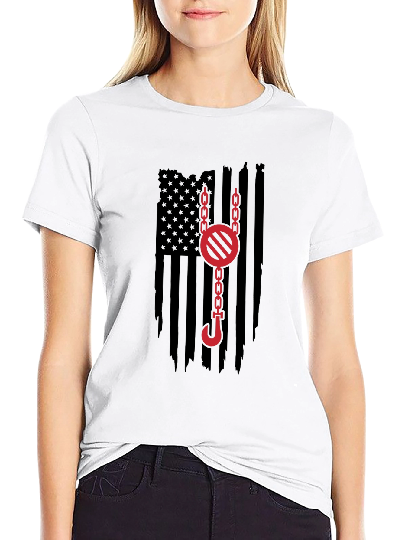 Crane Operator American Flag Graphic Tee
