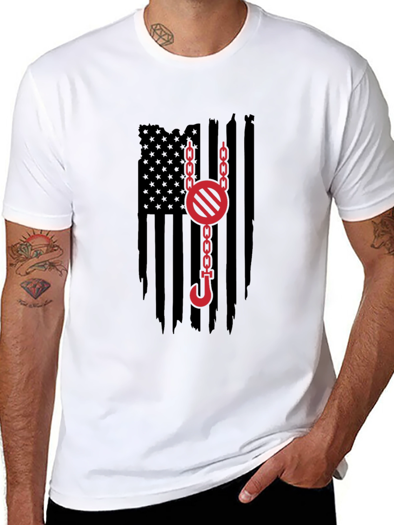 Crane Operator American Flag Graphic Tee