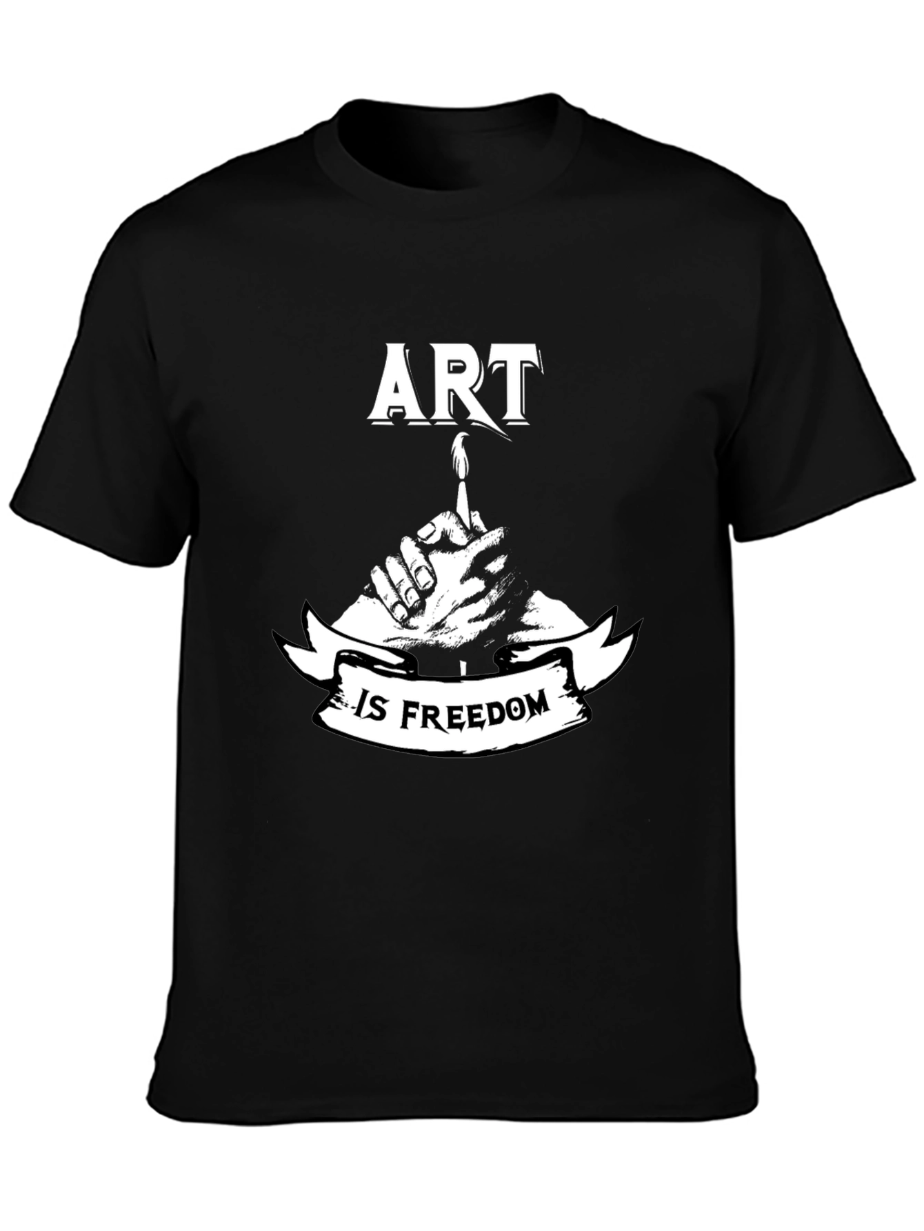 Art is Freedom Black T-Shirt - Creative Expression